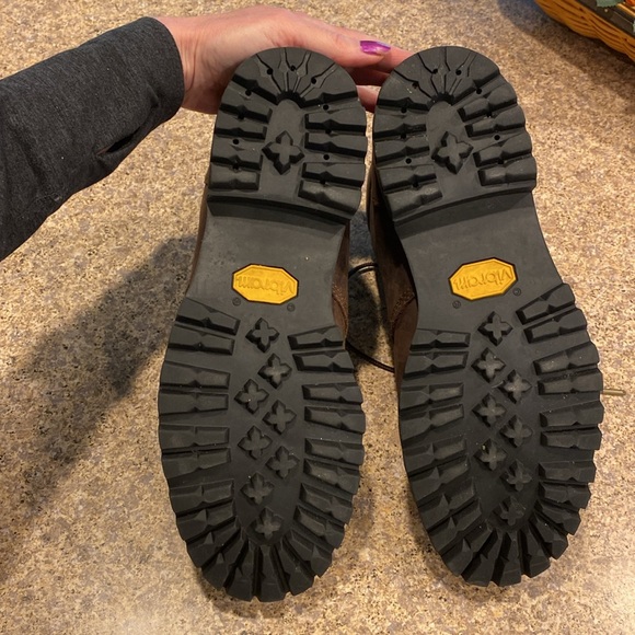 🔥Sale🔥 L.L. Bean Work Boots 10 WIDE Leather Item 301050 Vibram Soles Brown - Picture 14 of 17